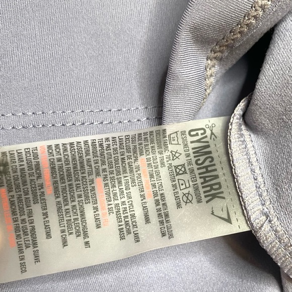 Gymshark Asymmetric Crop Top Steel Blue Indigo Purple Short Sleeve Size Medium - Picture 8 of 9